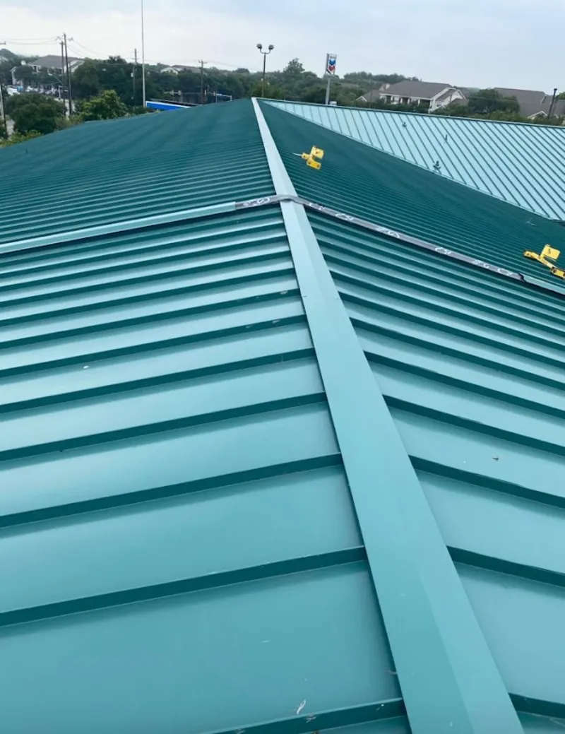 Green commercial metal roof ridge and valley for Metal Roof Repair in Cooper City